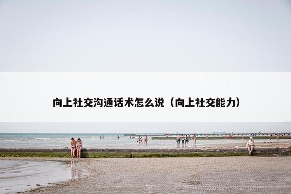 向上社交沟通话术怎么说（向上社交能力）