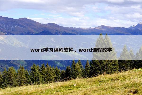 word学习课程软件，word课程教学