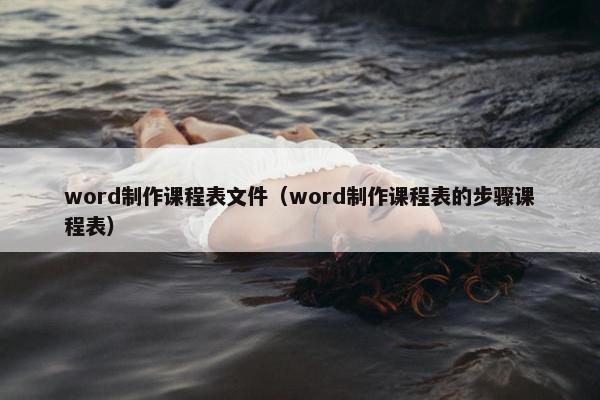 word制作课程表文件（word制作课程表的步骤课程表）