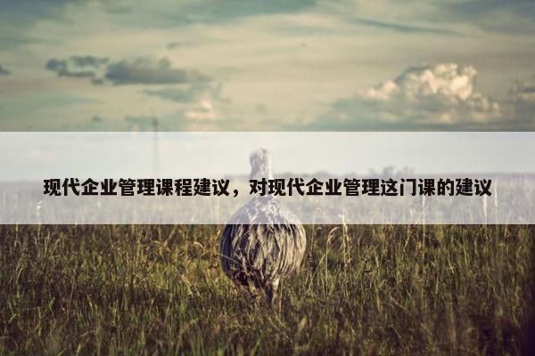 现代企业管理课程建议，对现代企业管理这门课的建议