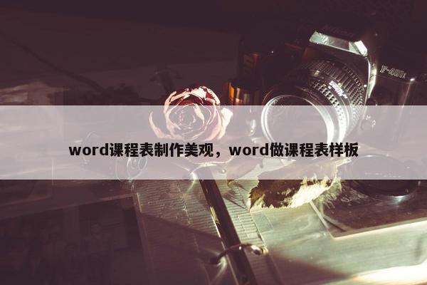 word课程表制作美观，word做课程表样板