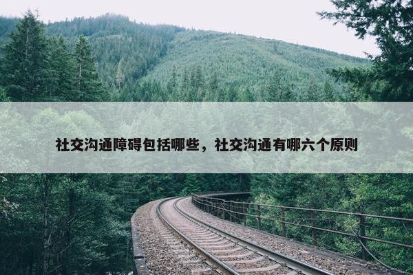 社交沟通障碍包括哪些，社交沟通有哪六个原则