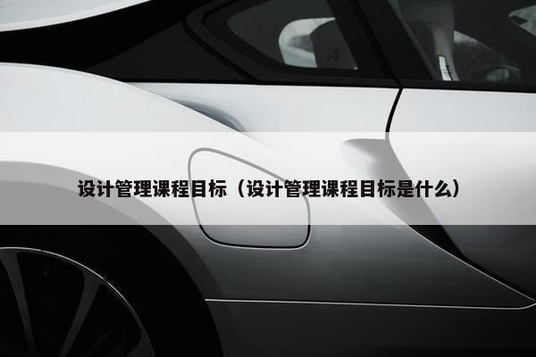 设计管理课程目标（设计管理课程目标是什么）