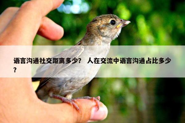 语言沟通社交距离多少？ 人在交流中语言沟通占比多少？