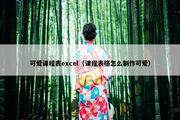 可爱课程表excel（课程表格怎么制作可爱）