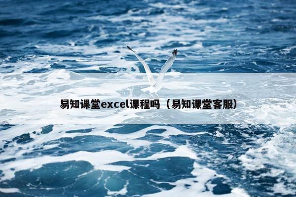 易知课堂excel课程吗（易知课堂客服）