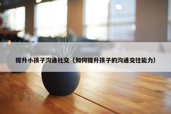 提升小孩子沟通社交（如何提升孩子的沟通交往能力）