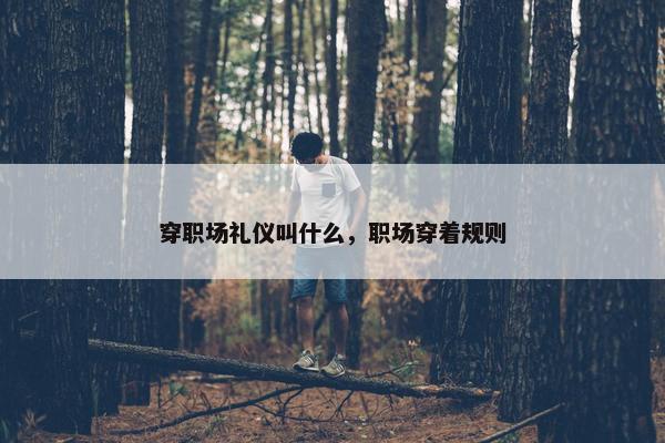 穿职场礼仪叫什么，职场穿着规则