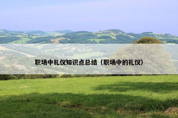 职场中礼仪知识点总结（职场中的礼仪）