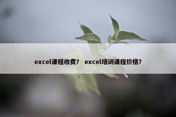 excel课程收费？ excel培训课程价格？