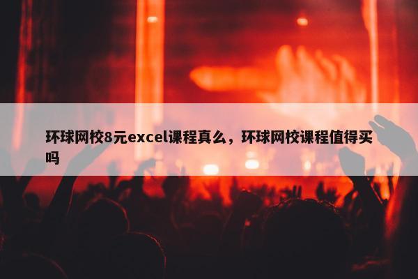 环球网校8元excel课程真么，环球网校课程值得买吗
