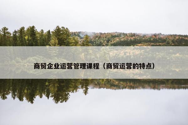 商贸企业运营管理课程（商贸运营的特点）