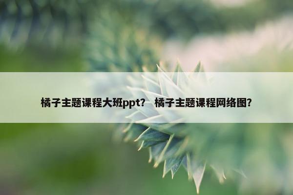 橘子主题课程大班ppt？ 橘子主题课程网络图？