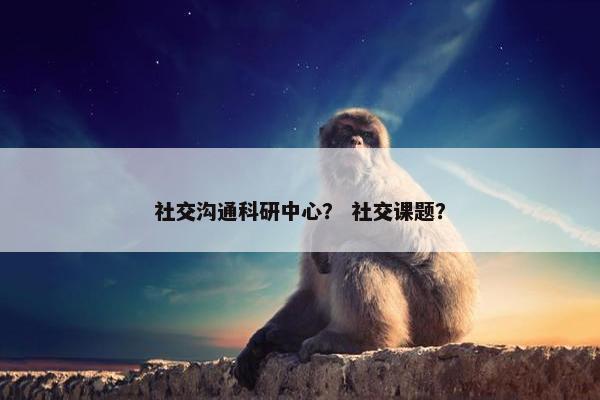 社交沟通科研中心？ 社交课题？
