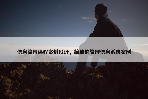 信息管理课程案例设计，简单的管理信息系统案例
