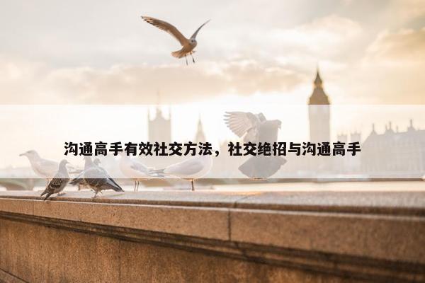 沟通高手有效社交方法，社交绝招与沟通高手