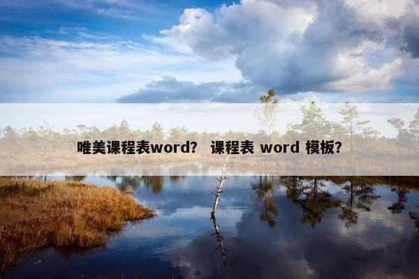 唯美课程表word？ 课程表 word 模板？