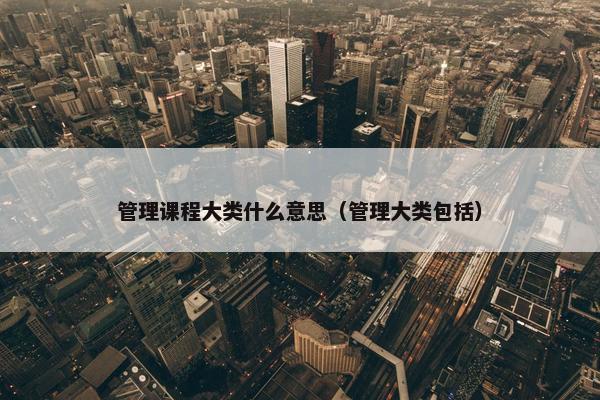 管理课程大类什么意思（管理大类包括）