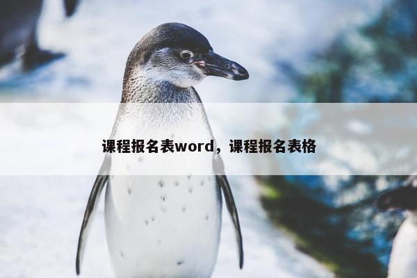 课程报名表word，课程报名表格