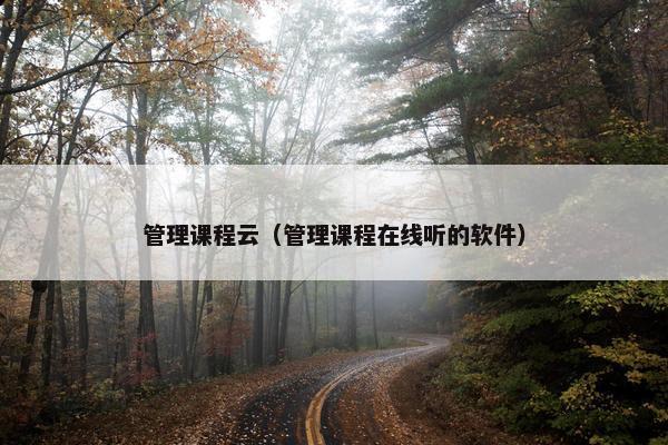 管理课程云（管理课程在线听的软件）