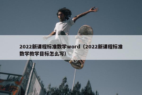 2022新课程标准数学word（2022新课程标准数学教学目标怎么写）