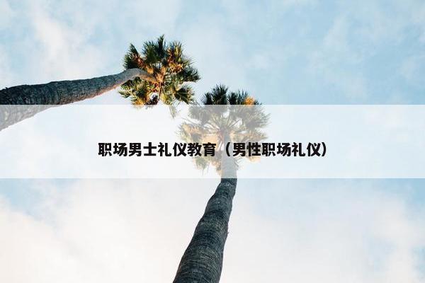 职场男士礼仪教育（男性职场礼仪）
