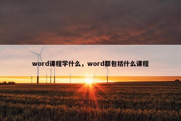 word课程学什么，word都包括什么课程