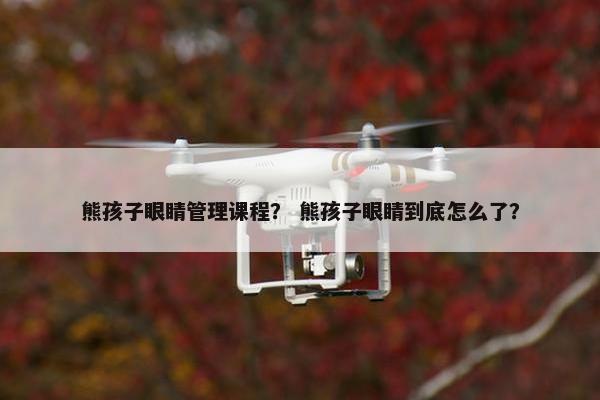 熊孩子眼睛管理课程？ 熊孩子眼睛到底怎么了？