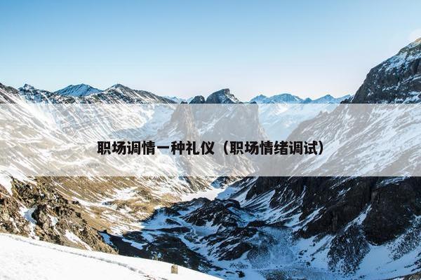 职场调情一种礼仪（职场情绪调试）