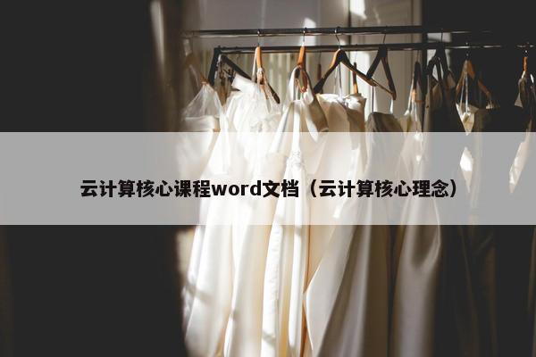 云计算核心课程word文档（云计算核心理念）
