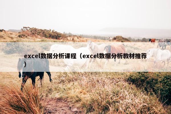 excel数据分析课程（excel数据分析教材推荐）