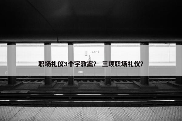 职场礼仪3个字教案？ 三项职场礼仪？