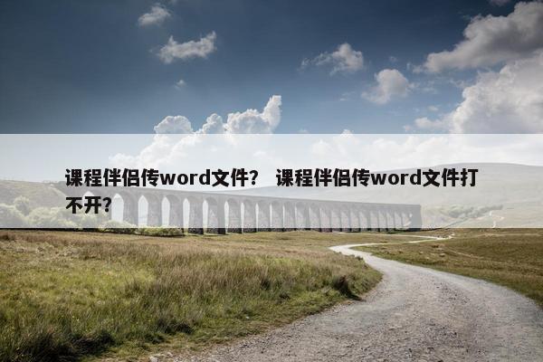 课程伴侣传word文件？ 课程伴侣传word文件打不开？