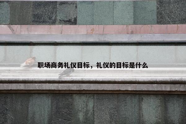职场商务礼仪目标，礼仪的目标是什么