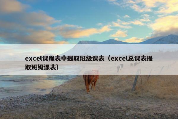 excel课程表中提取班级课表（excel总课表提取班级课表）