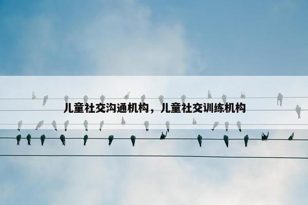 儿童社交沟通机构，儿童社交训练机构