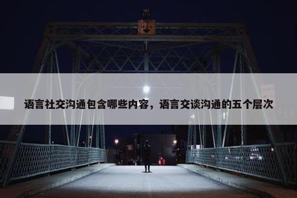 语言社交沟通包含哪些内容，语言交谈沟通的五个层次