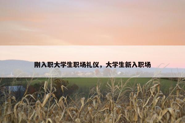 刚入职大学生职场礼仪，大学生新入职场