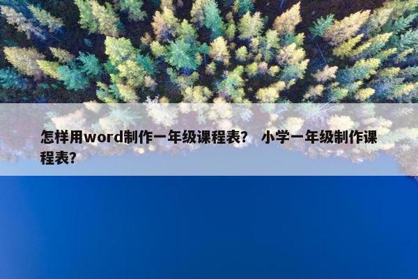 怎样用word制作一年级课程表？ 小学一年级制作课程表？