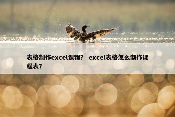 表格制作excel课程？ excel表格怎么制作课程表？
