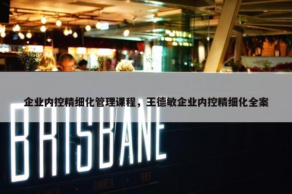 企业内控精细化管理课程，王德敏企业内控精细化全案