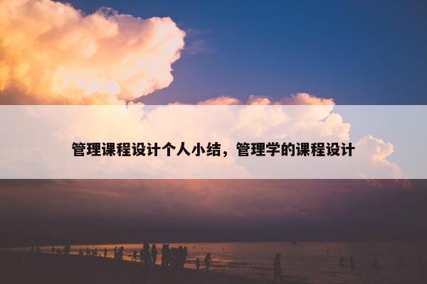 管理课程设计个人小结，管理学的课程设计