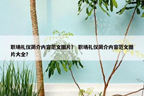 职场礼仪简介内容范文图片？ 职场礼仪简介内容范文图片大全？