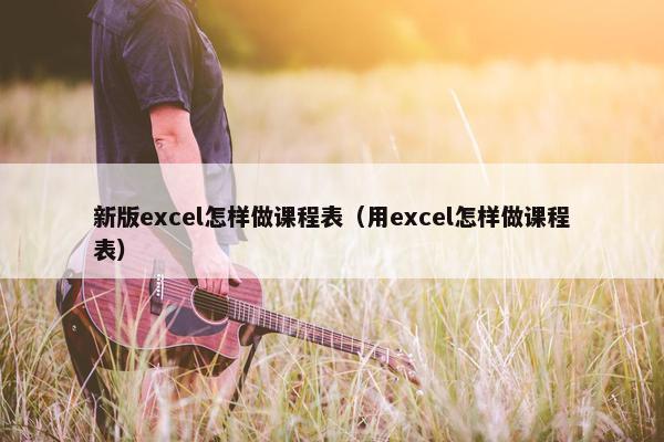 新版excel怎样做课程表（用excel怎样做课程表）