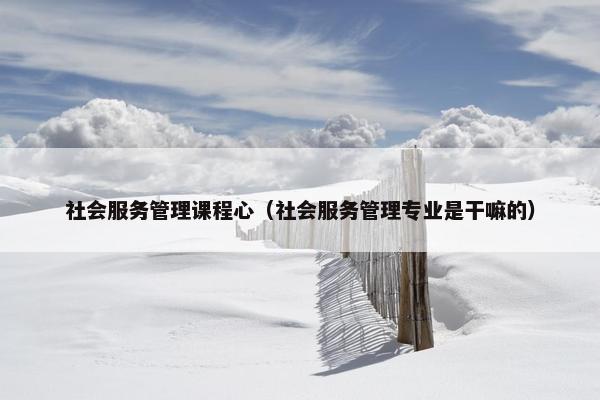 社会服务管理课程心（社会服务管理专业是干嘛的）