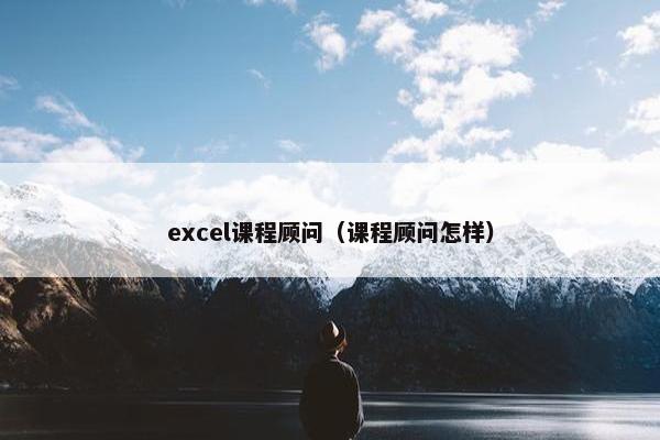 excel课程顾问（课程顾问怎样）