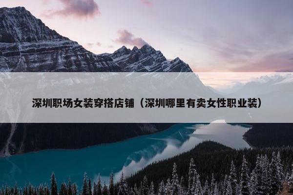 深圳职场女装穿搭店铺（深圳哪里有卖女性职业装）