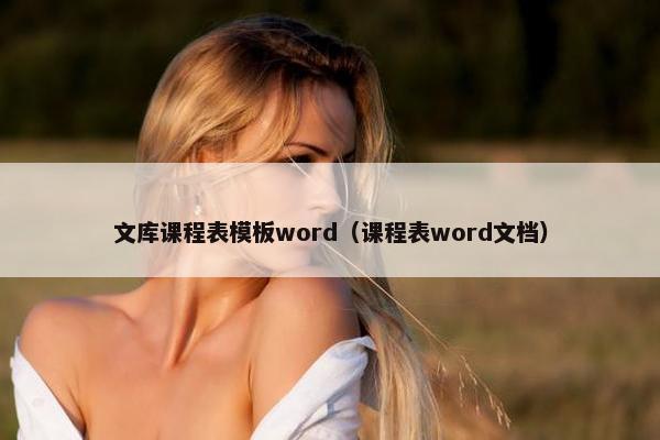 文库课程表模板word（课程表word文档）