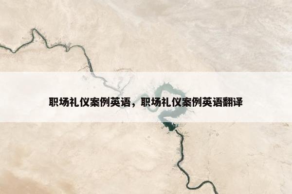 职场礼仪案例英语，职场礼仪案例英语翻译