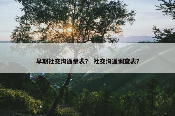 早期社交沟通量表？ 社交沟通调查表？